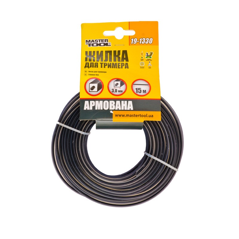 Леска для триммера армированная 3,00 мм* 15 м, "квадрат" MASTER TOOL 19-1330