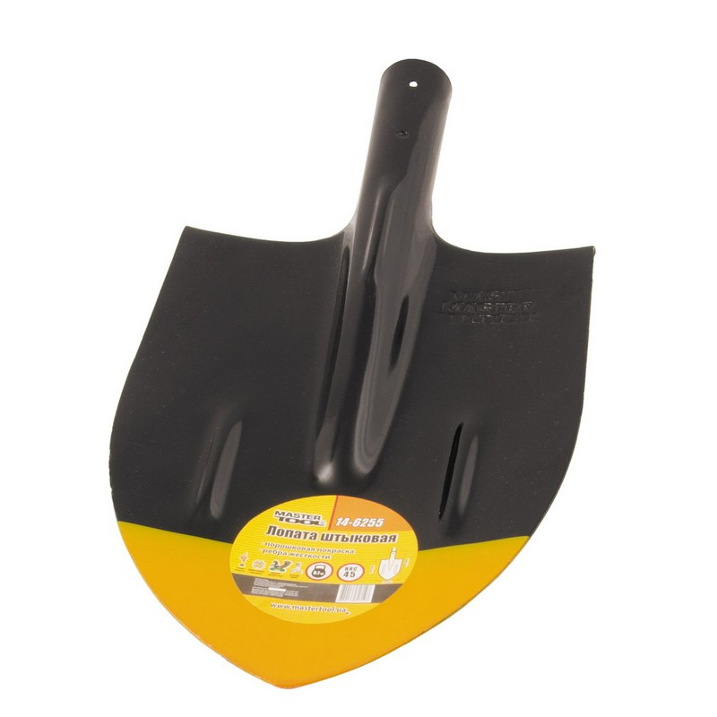 Лопата штикова 210*290*405 мм чорно-жовте фарбування 0,7 кг MASTER TOOL 14-6255