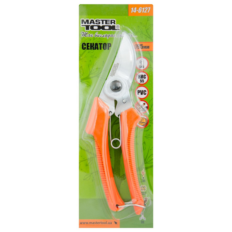 Секатор садовый 195 мм, ручки PVC, лезвие SK5 MASTER TOOL 14-6127