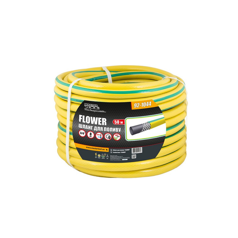 Шланг для полива "FLOWER" 3/4" 50 м желтый MASTER TOOL 92-1044