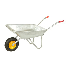 Тачка садовая 1-колесная куз.оц.70л, руч.-оцинк., п/п-120кг, колесо воздушное 3,5x6 BUDMONSTER 01-001