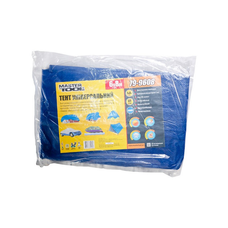 Тент 6 х  8 м, синий, 65г/м2 MASTER TOOL 79-9608