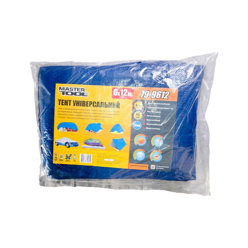 Тент 6 х12 м, синий, 65г/м2 MASTER TOOL 79-9612