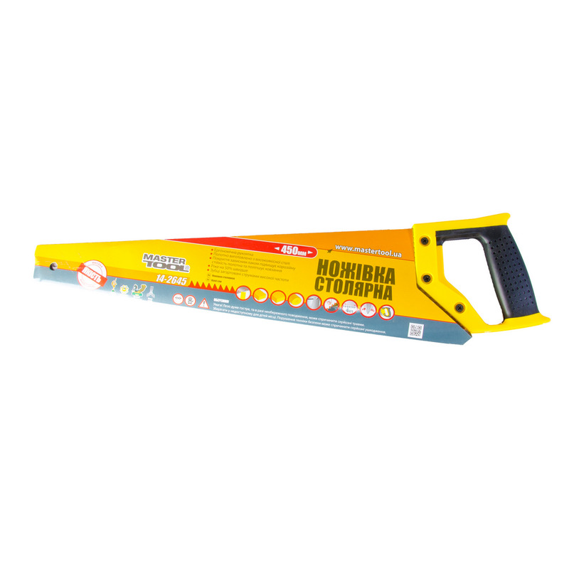 Ножовка столярная 450 мм, 4TPI MAX CUT, каленый зуб, 2-D заточка, полированная MASTER TOOL 14-2645