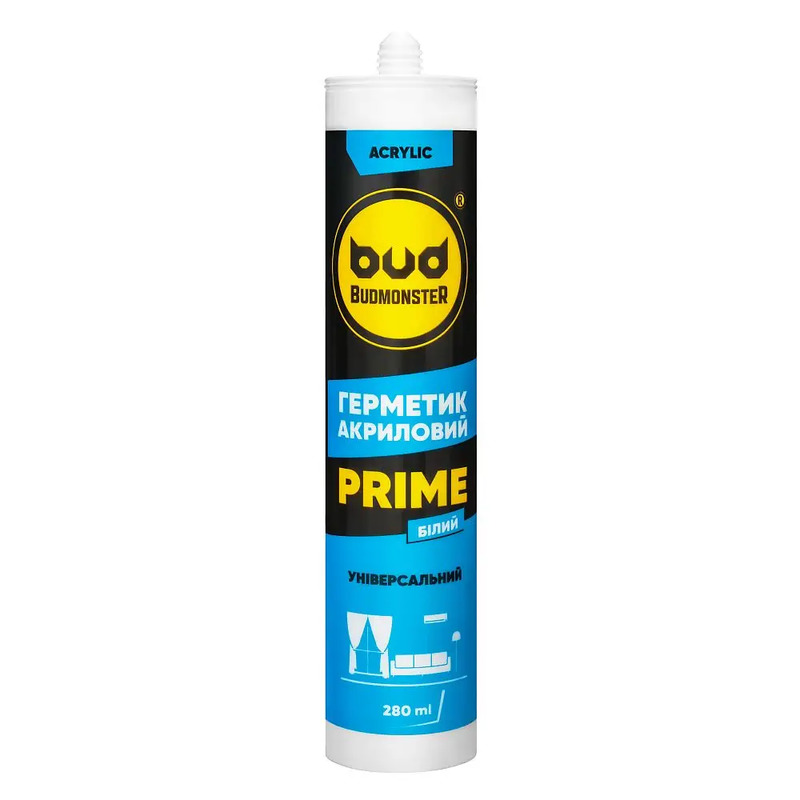 Герметик акриловий білий 280 мл BUDMONSTER 115281