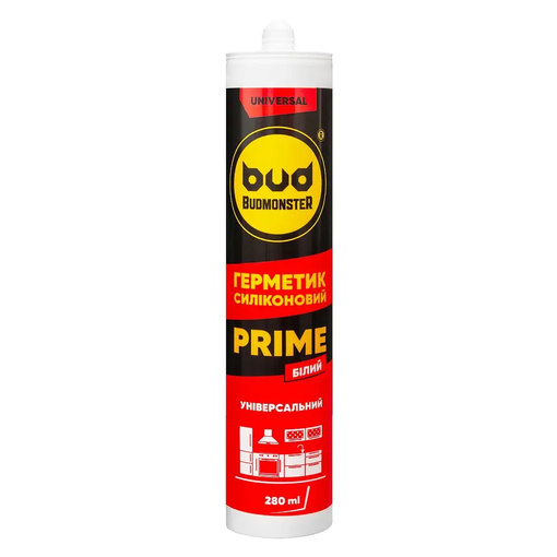 Силікон універсальний 280мл білий 1/25 BUDMONSTER 15282