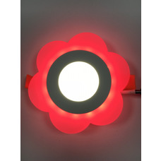 LED панель "Молочная ромашка" 3+3W с красной подсветкой 320Lm 4500K 175-265V "LEMANSO" LM908 круг