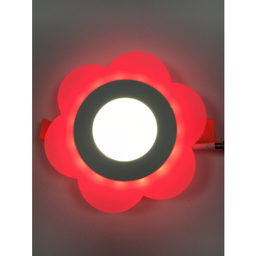 LED панель "Молочна ромашка" 3+3W з червоним підсвічуванням 320Lm 4500K 175-265V "LEMANSO" LM908 коло