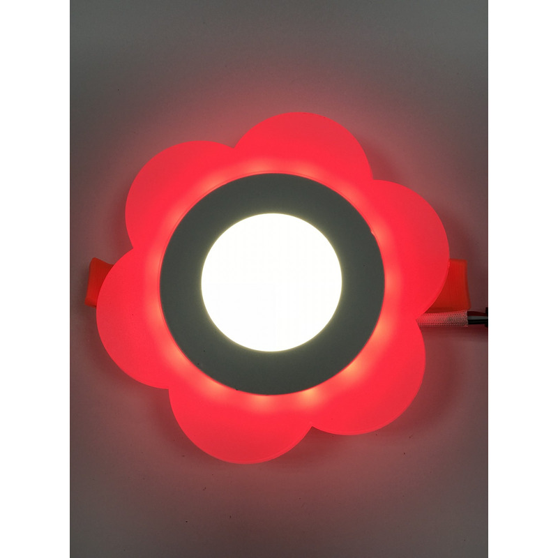 LED панель "Молочная ромашка" 3+3W с красной подсветкой 320Lm 4500K 175-265V "LEMANSO" LM908 круг