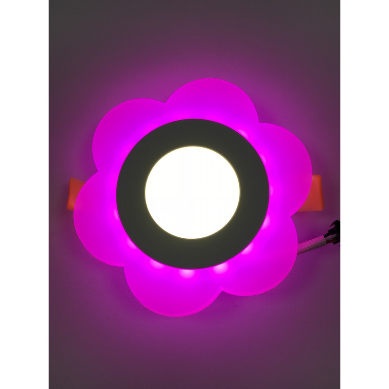 LED панель "Молочная ромашка" 3+3W с розовой подсветкой 320Lm 4500K 175-265V "LEMANSO" LM908 круг