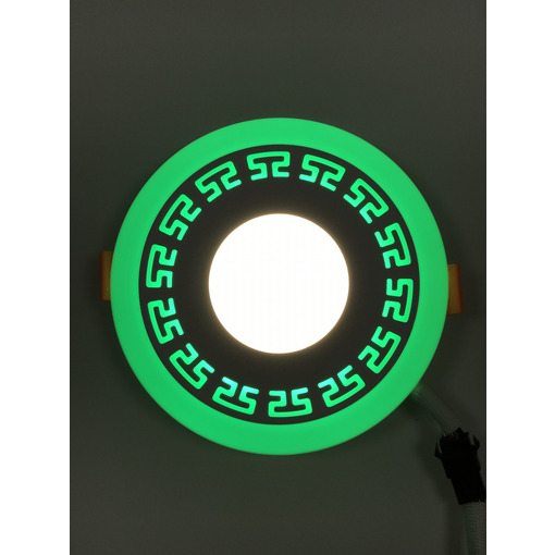 LED панель "Завитки" 12+6W із зеленим підсвічуванням 1080Lm 4500K 85-265V коло "LEMANSO" LM544