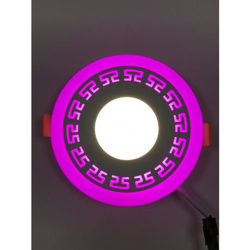 LED панель "Грек" 12+6W з рожевим підсвічуванням 1080Lm 4500K 85-265V коло "LEMANSO" LM543