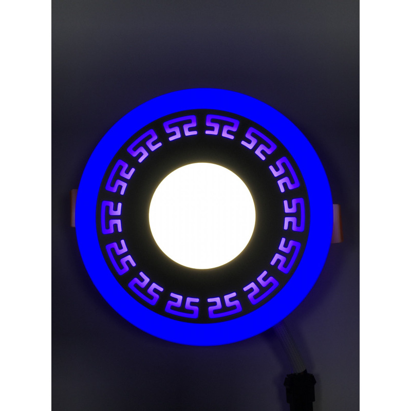 LED панель "Грек" 6+3W с синей подсветкой 540Lm 4500K 85-265V круг "LEMANSO" LM555