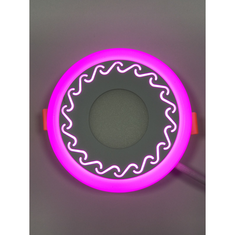 LED панель "Завитки" 6+3W з рожевим підсвічуванням 540Lm 4500K 85-265V коло "LEMANSO" LM539