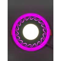 LED панель "Завитки" 6+3W с розовой подсветкой 540Lm 4500K 85-265V круг "LEMANSO" LM539