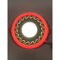 LED панель "Завитки" 6+3W с красной подсветкой 540Lm 4500K 85-265V круг "LEMANSO" LM539