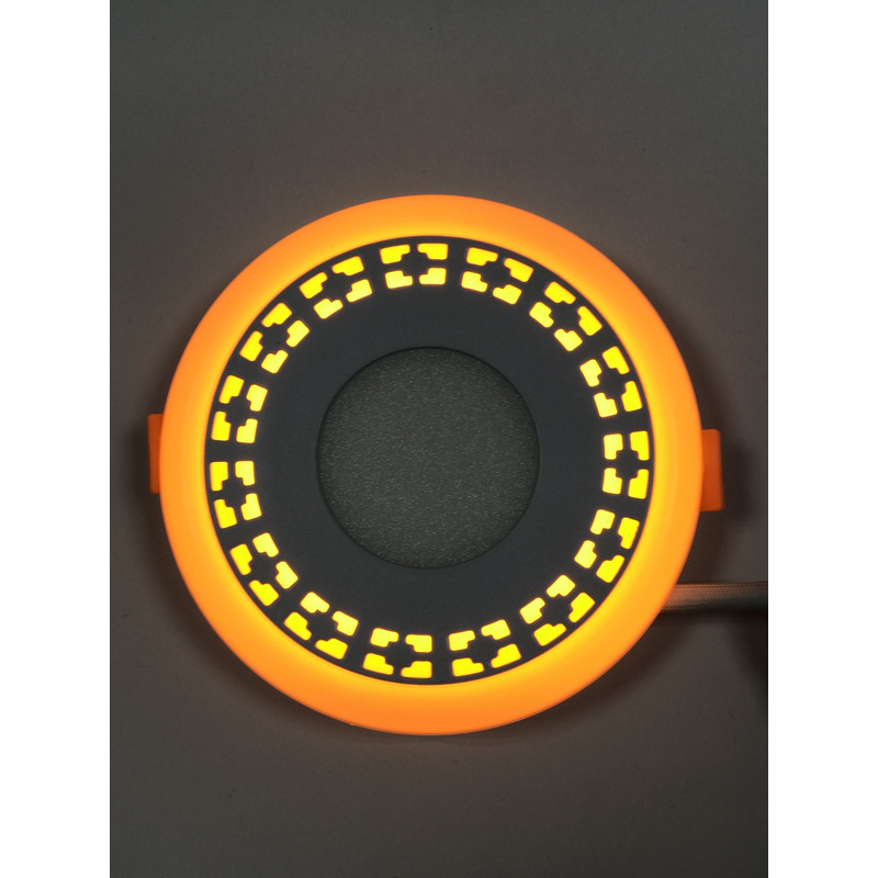 LED панель "Кубики" 6+3W с жёлтой подсветкой 540Lm 4500K 85-265V круг "LEMANSO" LM541