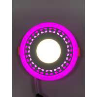 LED панель "Кубики" 12+6W с розовой подсветкой 1080Lm 4500K 85-265V круг "LEMANSO" LM546