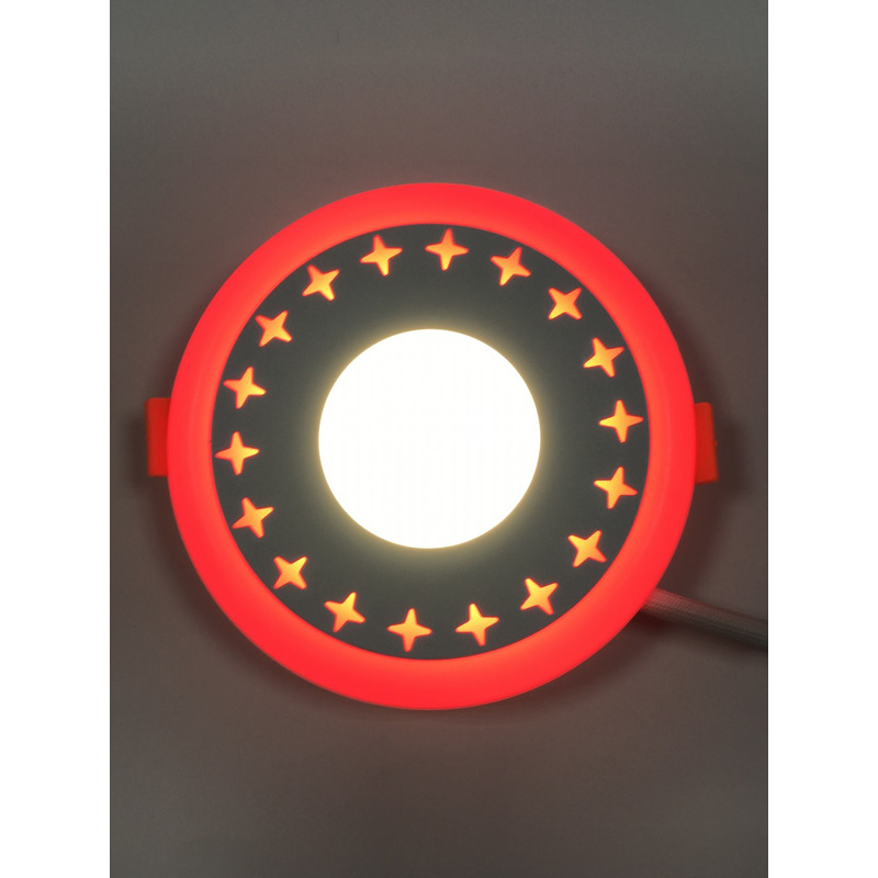 LED панель "Звезды" 3+3W с красной подсветкой 350Lm 4500K 85-265V круг "LEMANSO" LM535