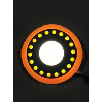 LED панель "Точечки" 3+3W с жёлтой подсветкой 350Lm 4500K 85-265V круг "LEMANSO" LM537