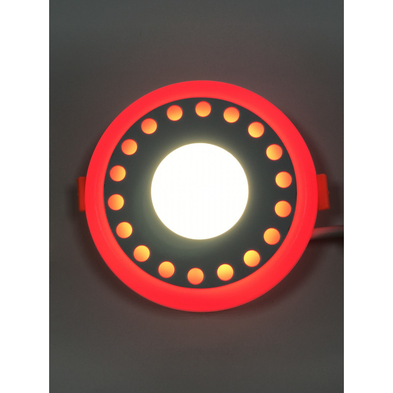 LED панель "Точечки" 3+3W с красной подсветкой 350Lm 4500K 85-265V круг "LEMANSO" LM537
