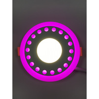 LED панель "Точечки" 3+3W с розовой подсветкой 350Lm 4500K 85-265V круг "LEMANSO" LM537