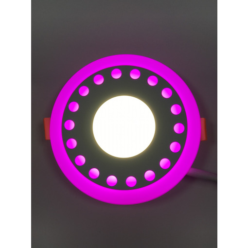 LED панель "Крапочки" 12+6W з рожевим підсвічуванням 1080Lm 4500K 85-265V коло "LEMANSO" LM547