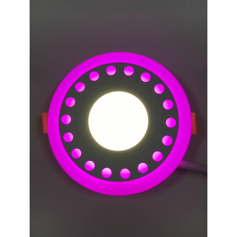 LED панель "Точечки" 12+6W с розовой подсветкой 1080Lm 4500K 85-265V круг "LEMANSO" LM547
