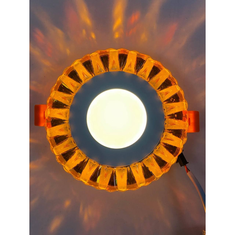 LED панель "Тучка" 3+3W с жёлтой подсветкой 350Lm 4500K 175-265V круг "LEMANSO" LM1003