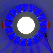 LED панель "Снежинка" 3+3W с синей подсветкой 350Lm 4500K 175-265V круг "LEMANSO" LM1005