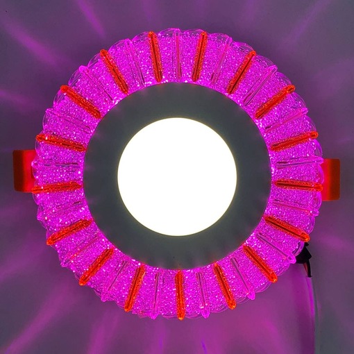 LED панель "Сніжинка" 3+3W з рожевим підсвічуванням 350Lm 4500K 175-265V коло "LEMANSO" LM1005