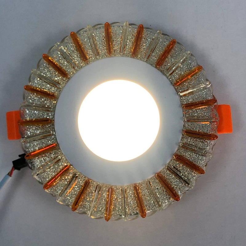 LED панель "Снежинка" 3+3W с жёлтой подсветкой 350Lm 4500K 175-265V круг "LEMANSO" LM1005
