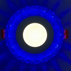 LED панель "Вулкан" 3+3W с синей подсветкой 350Lm 4500K 175-265V круг "LEMANSO" LM1006