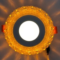 LED панель "Вулкан" 3+3W с жёлтой подсветкой 350Lm 4500K 175-265V круг "LEMANSO" LM1006