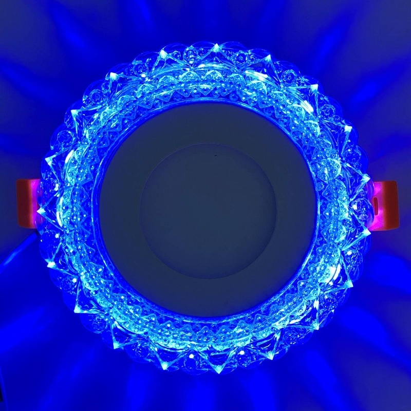 LED панель "Вулкан" 3+3W с синей подсветкой 350Lm 4500K 175-265V круг "LEMANSO" LM1006