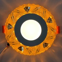 LED панель "Лёд" 3+3W с жёлтой подсветкой 350Lm 4500K 175-265V круг "LEMANSO" LM1008