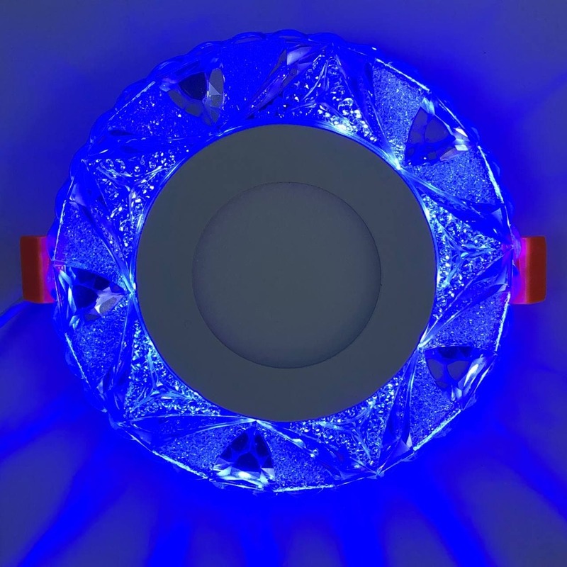 LED панель "Лёд" 3+3W с синей подсветкой 350Lm 4500K 175-265V круг "LEMANSO" LM1008