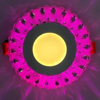 LED панель "Спираль" 3+3W с розовой подсветкой 350Lm 4500K 175-265V круг "LEMANSO" LM1009