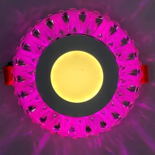 LED панель "Спіраль" 3+3W з рожевим підсвічуванням 350Lm 4500K 175-265V коло "LEMANSO" LM1009