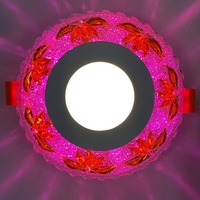 LED панель "Пальма" 3+3W с розовой подсветкой 350Lm 4500K 175-265V круг "LEMANSO" LM1010