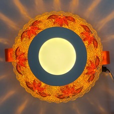 LED панель "Пальма" 3+3W с жёлтой подсветкой 350Lm 4500K 175-265V круг "LEMANSO" LM1010