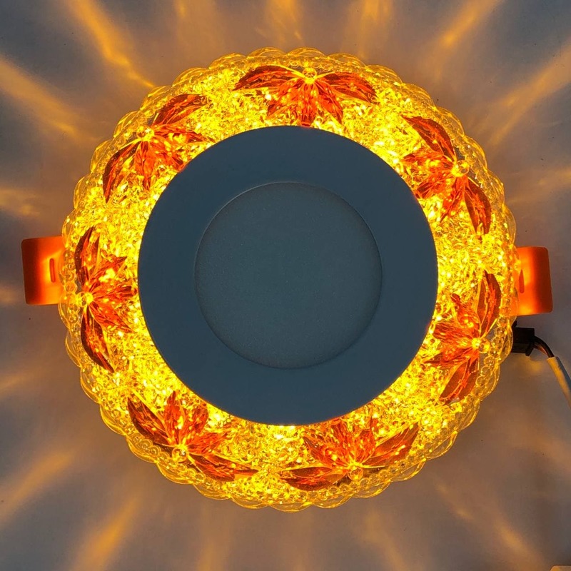 LED панель "Пальма" 3+3W с жёлтой подсветкой 350Lm 4500K 175-265V круг "LEMANSO" LM1010