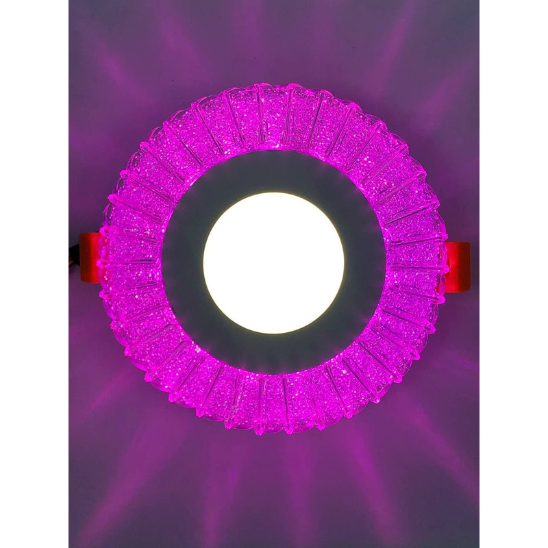LED панель "Луна" 3+3W с розовой подсветкой 350Lm 4500K 175-265V круг "LEMANSO" LM1011