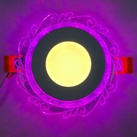 LED панель "Волна" 3+3W с розовой подсветкой 350Lm 4500K 175-265V круг "LEMANSO" LM1016