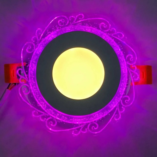 LED панель "Хвиля" 3+3W з рожевим підсвічуванням 350Lm 4500K 175-265V коло "LEMANSO" LM1016