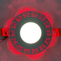 LED панель "Афины" 3+3W с красной подсветкой 350Lm 4500K 175-265V круг "LEMANSO" LM1018