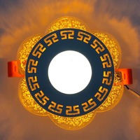 LED панель "Афины" 3+3W с жёлтой подсветкой 350Lm 4500K 175-265V круг "LEMANSO" LM1018