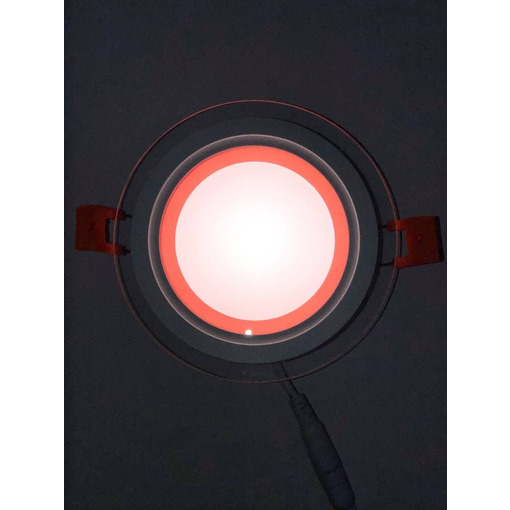 LED панель "Сяйво" 6W 450Lm 4500K + рожевий 85-265V коло + скло "LEMANSO" LM1036