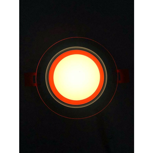 LED панель "Сяйво" 9W 720Lm 4500K + червоне 85-265V коло + скло"LEMANSO" LM1037