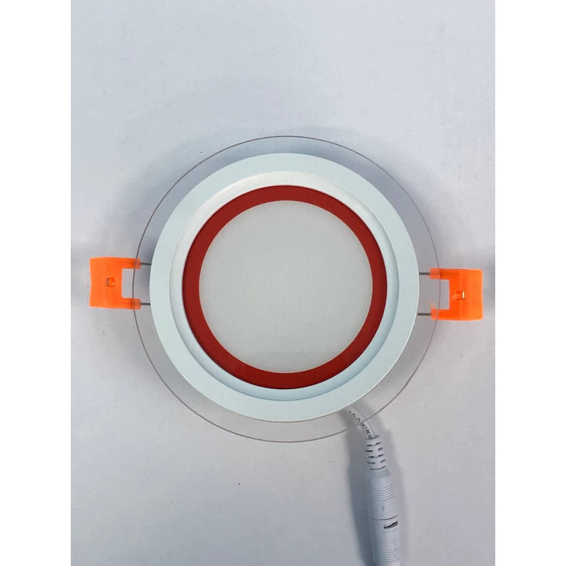 LED панель "Сяйво" 6W 450Lm 4500K + красный 85-265V круг + стекло "LEMANSO" LM1036